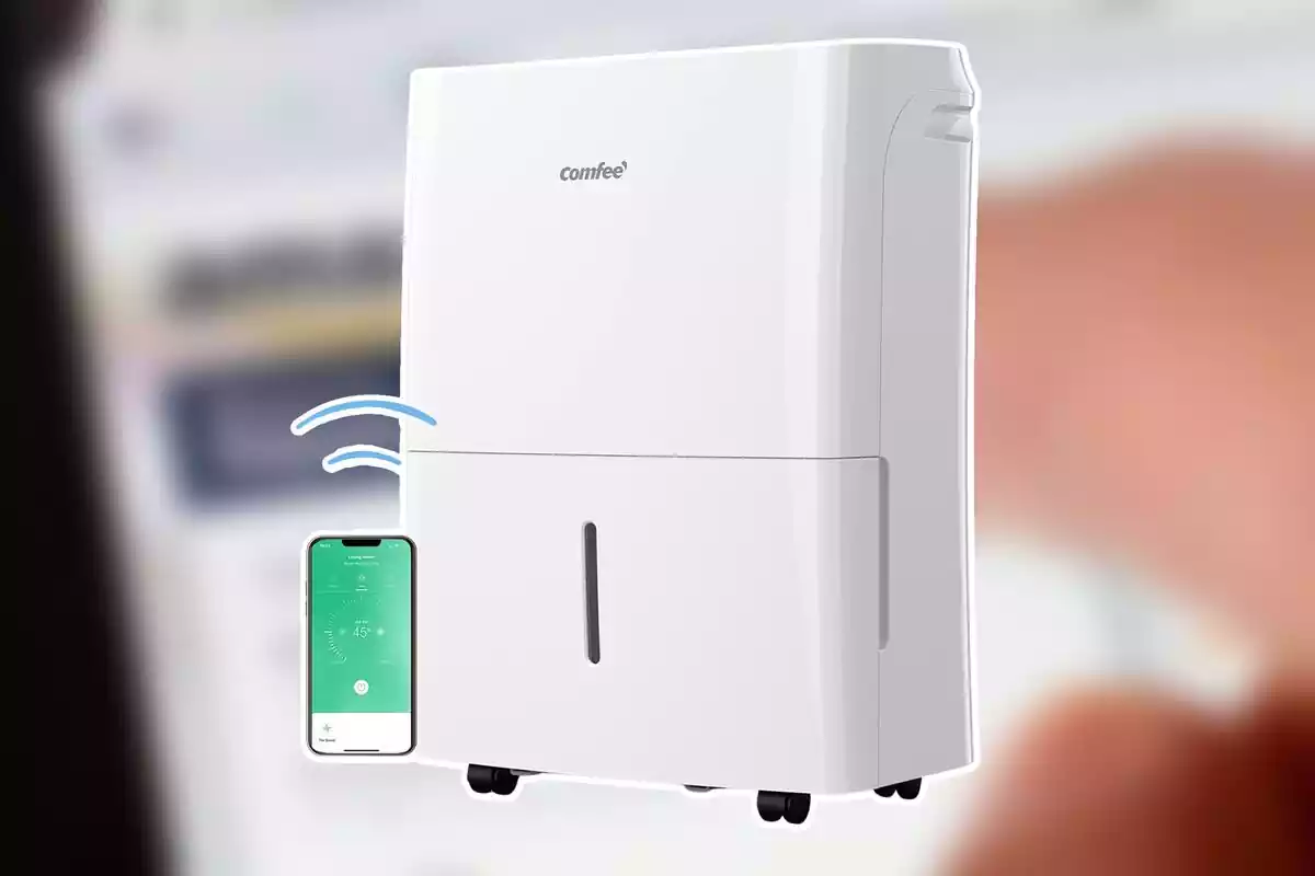 Imágen de un deshumidificador de la marca Comfee de Amazon Imágen de un deshumidificador de la marca Comfee de Amazon