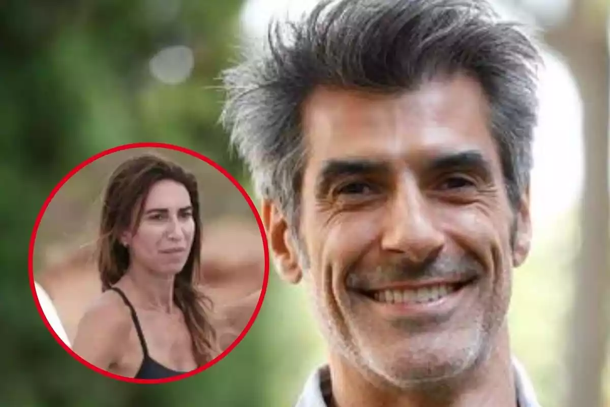 Montaje de fotos de Jorge Fernández y su novia, Nora Arístegui