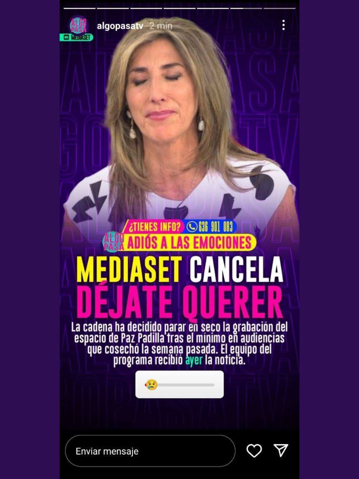 Mediaset cancela 'Déjate Querer'