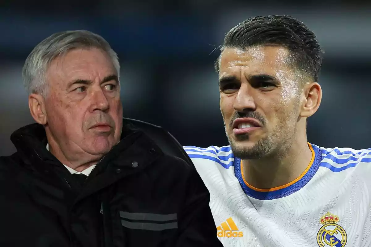 Montaje de Carlo Ancelotti y Dani Ceballos enfadados Montaje de Carlo Ancelotti y Dani Ceballos enfadados