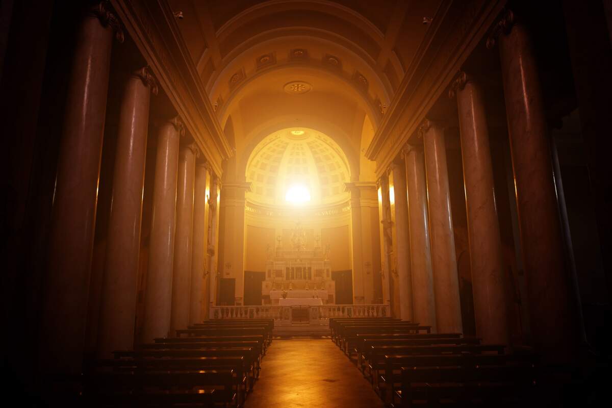 Interiori of a Catholic Church
