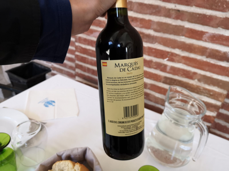 L'ampolla de Marqués de Cadai al restaurant del Valle de los Caídos