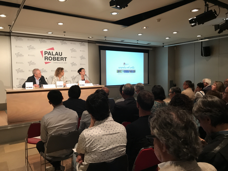 Un moment de la presentació d'Allotjaments amb DO al Palau Robert de Barcelona