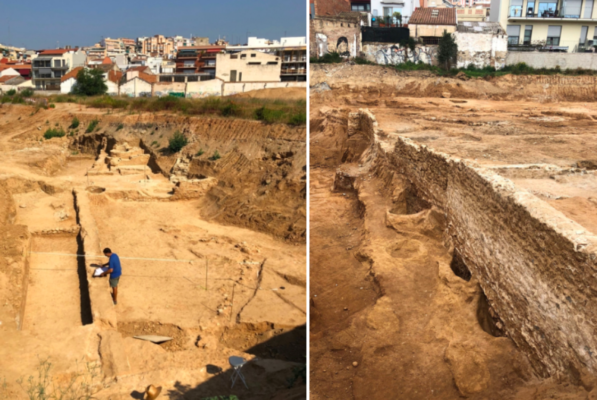 Excavacions a Badalona de l'última troballa d'un vil·la romana on s'hi feia vi