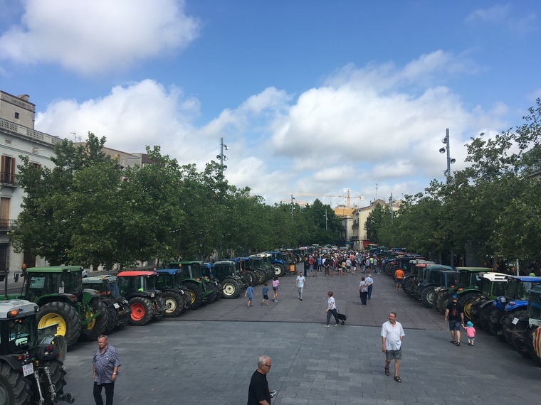 Els tractors dels viticultors del Penedès s'han concentrat a Vilafranca
