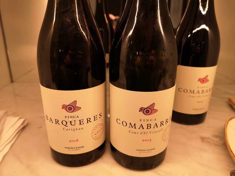 Finca Barqueres i Finca Comabarra  són dos dels vins que es van servir durant el dinar