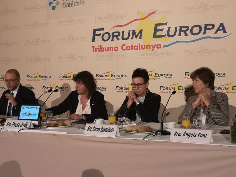 Teresa Jordà i Carme Ruscalleda en un esmorzar del Fòrum Europa Tribuna Catalunya