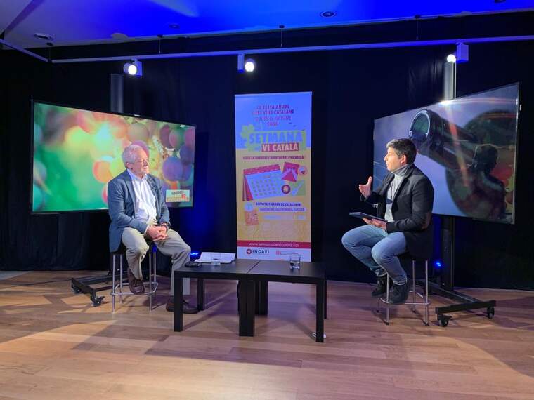 El director general de l'Incavi Salvador Puig en un moment d'una entrevista a la Setmana del Vi TV