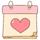 Imagen de un calendario con un corazón