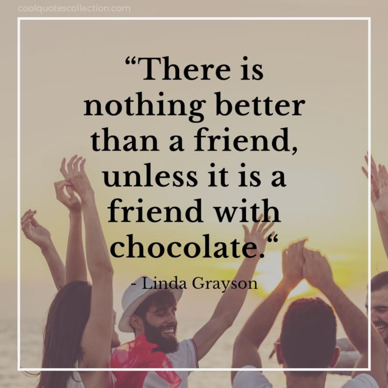 Funny Friendship Picture Quotes - "There is nothing better than a friend, unless it is a friend with chocolate."