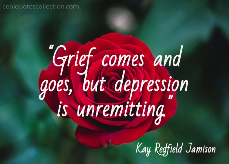 Depression Picture Quotes - "Grief comes and goes, but depression is unremitting."