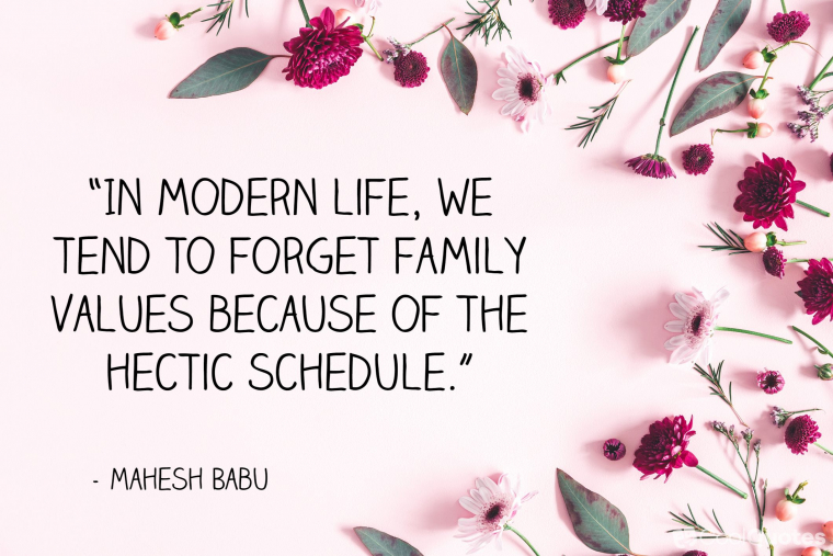 Family Picutre Quotes -“In modern life, we tend to forget family values because of the hectic schedule.”