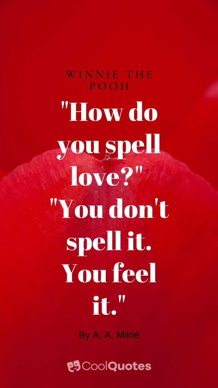 Love quotes from books - "How do you spell love?" "You don't spell it. You feel it."