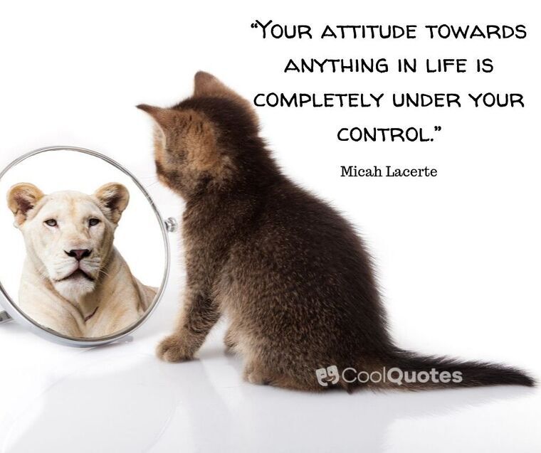 Positive Attitude Picture Quotes - “Your attitude towards anything in life is completely under your control.”