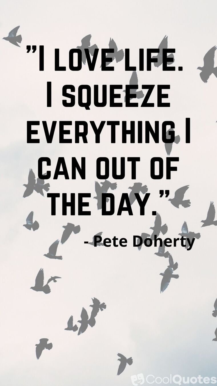 Love Life Picture Quotes - "I love life. I squeeze everything I can out of the day."